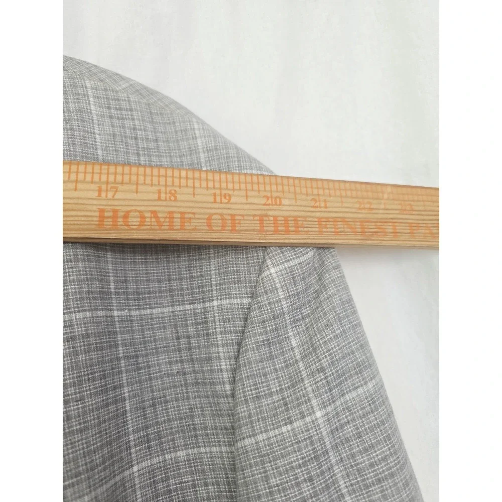 New! Hart Schaffner Marx Wool Linen Sport Coat Windowpane Check Plaid Men 50L